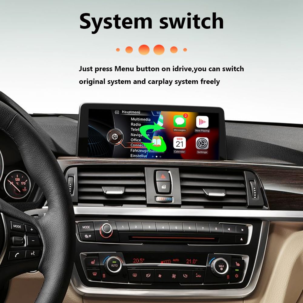 NAVIVOX Wireless CarPlay Android Auto Retrofit Kit Decoder Box for BMW NBT System 1/2/3/4/5/6/7 Series X3/X4/X5/X6, Support Mirror Link, Camera, GPS, Siri, YouTube, for BWM Accessories