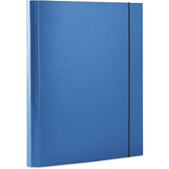 Office Products Portfolio Folder Expanded with Elastic Band DIN A4 Made of Strong Cardboard/Spine Width 30 mm/1 Piece/Blue/Polypropylene Film Coated/Organiser Document Folder Elastic Folder