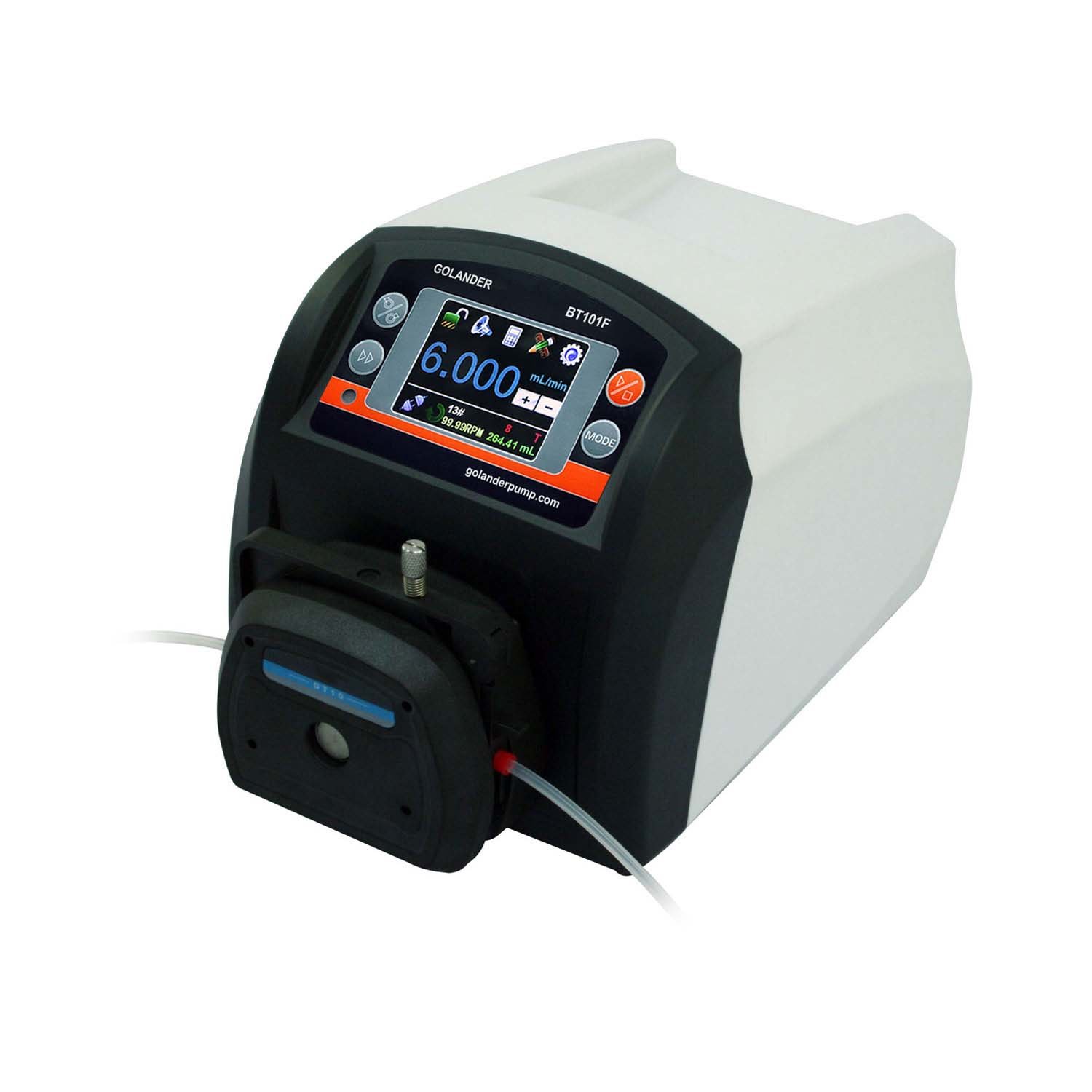 BT101F Intelligent Dispensing Peristaltic Pump with Pump Head DT10-18 (1 Channel), Flow Rate 0.0002~82 mL/min