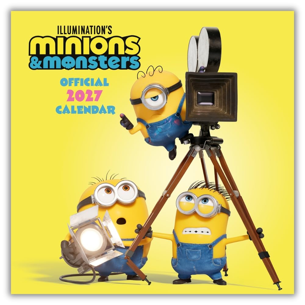 Minions 3 Movie 2027 Square Wall Calendar Official Licensed Movie Calendar, Monthly Grid Layout, Colourful Artwork Featuring Your Favourite Minions, Large Square Format, Gift for Kids & Minions Fans