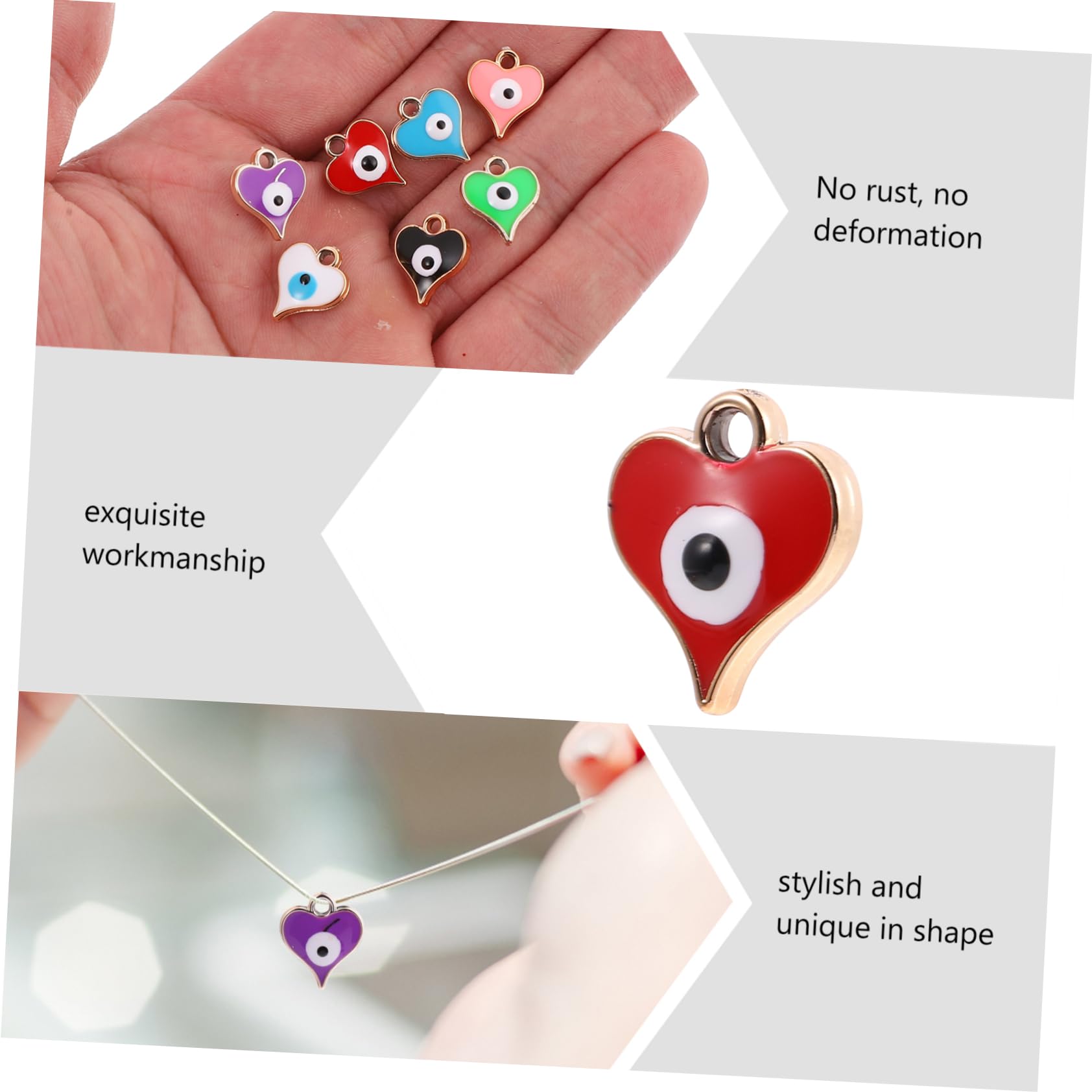 Tofficu Materiale Per Gli Occhi A Forma Di Cuore Hallowen Cardione Gioielli Che Ciondoli Malocchio Portafortuna Per Gli Occhi Perline Per Braccialetti Resina
