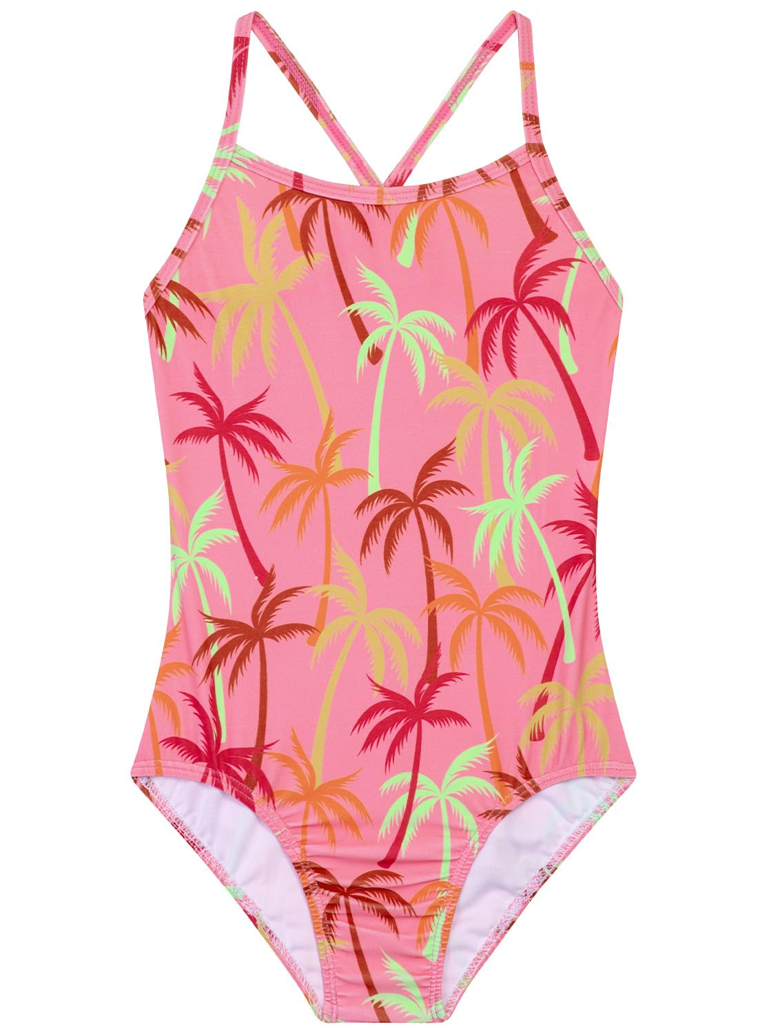 Girls One Piece Swimsuits Summer UPF 50+ Quick Dry Beach Bathing Suit Cross Shoulder Strap Swimwear 2-10 Years