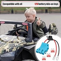 Exogio Kábelköteg Csatlakozó 12V Peg-Perego Járművekhez - 12AWG Vezeték Biztosítékkal, Akkumulátor Adapter Gyerekjárművekhez, Kék 4