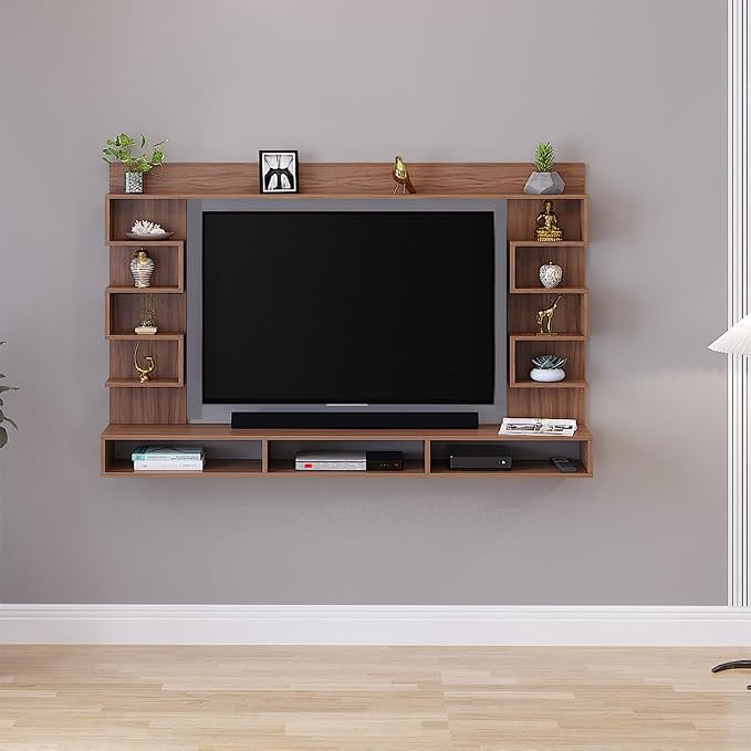 FURNEASER Cabiar Engineered Wood Wall-Mount TV Unit for Living Room ...