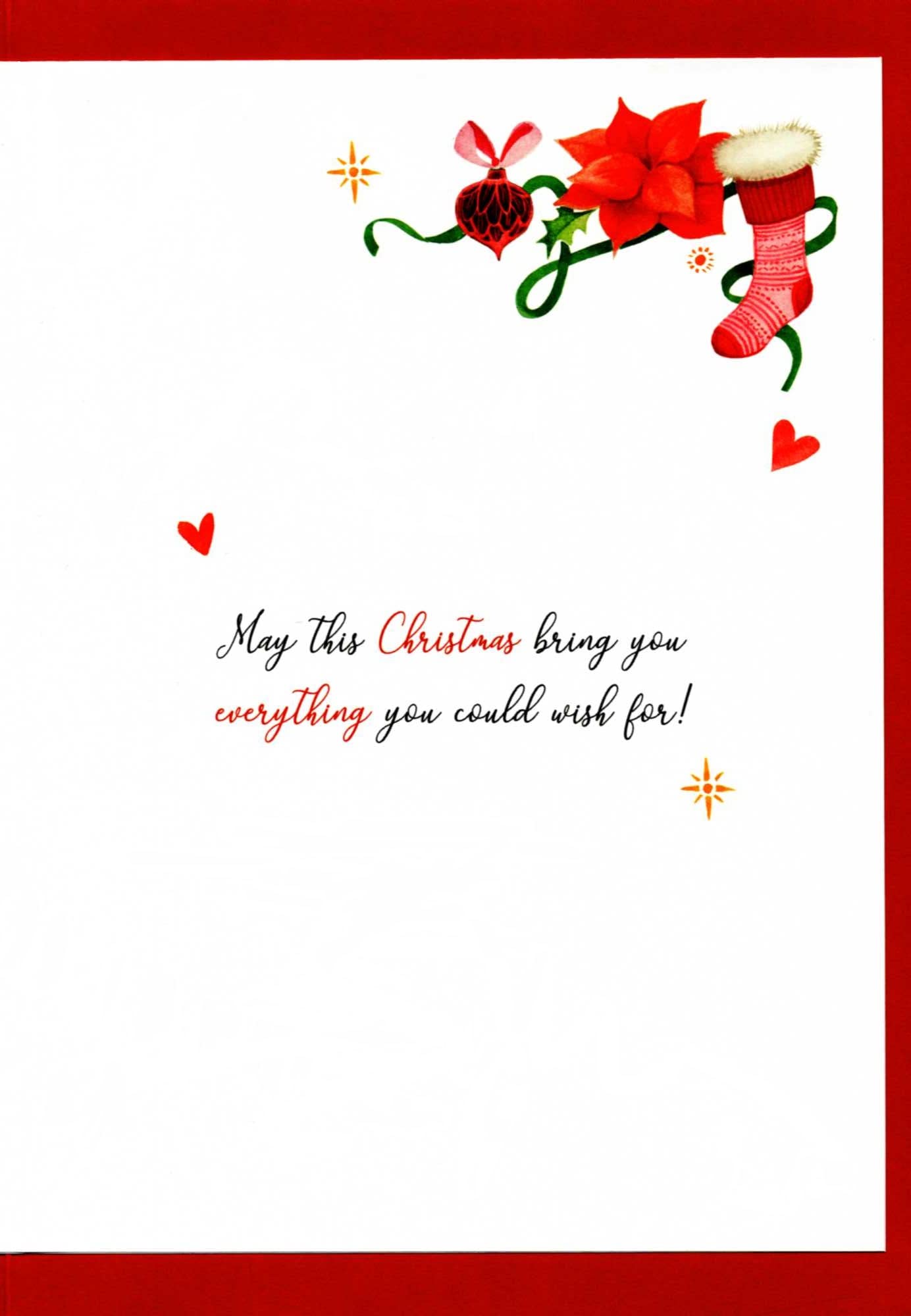To My Wonderful Sister Embellished Magnifique Christmas Card Large Xmas Cards XMQ022, metallic, 18cm x 26cm - Image 4