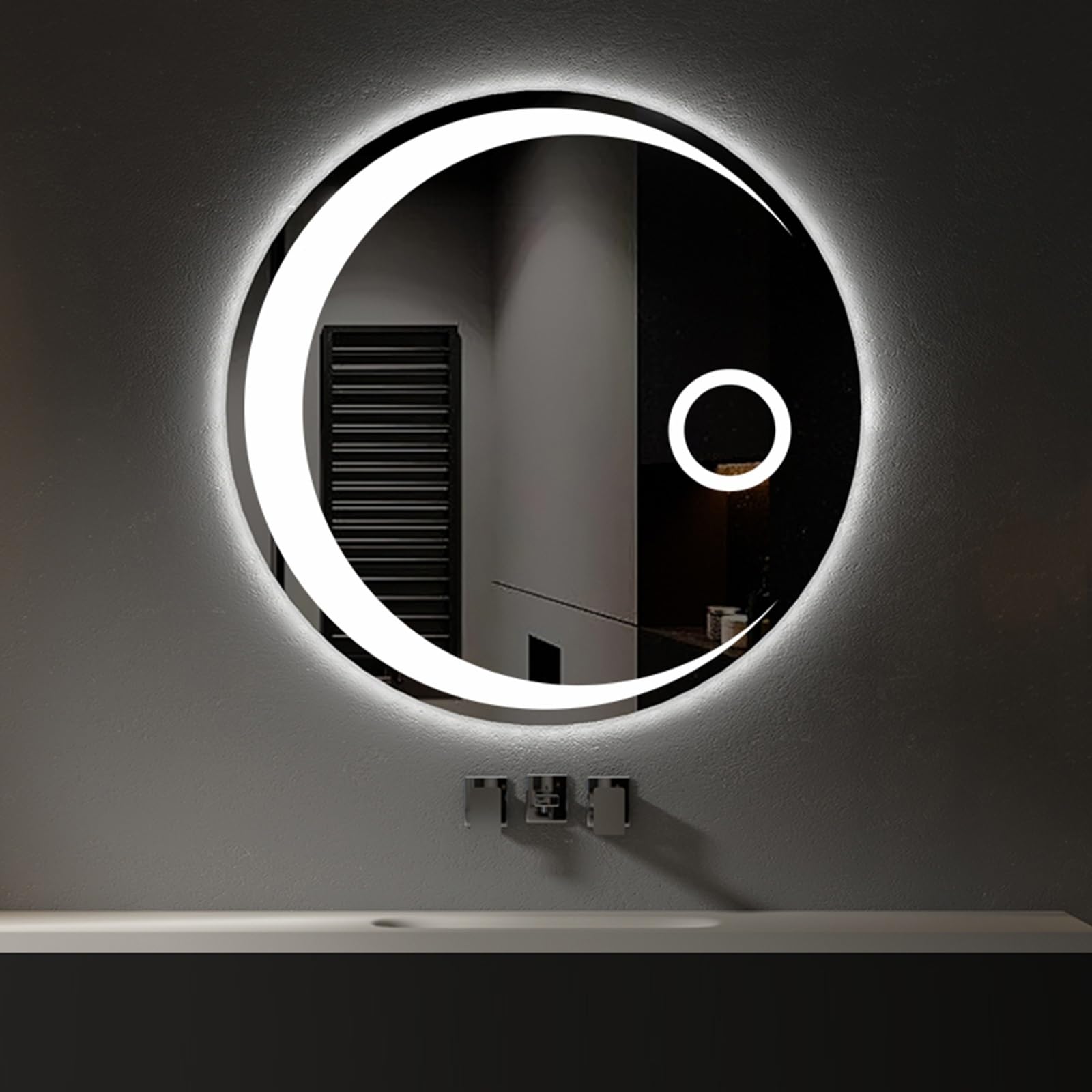 SXFSDOU LED Bathroom Mirror - Modern Frameless Wall with Switch Control, HD Explosion-Proof Illuminated Makeup for Bathroom, Living Room & Entryway