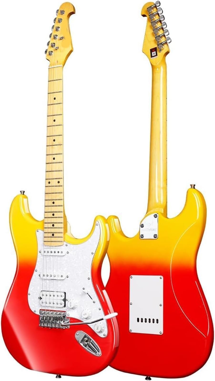 Zestaw Gitary Elektrycznej Z Litego Drewna Pomarańczowy Gradientowy Regulowany Mostek Zestaw Gitar Elektrycznych