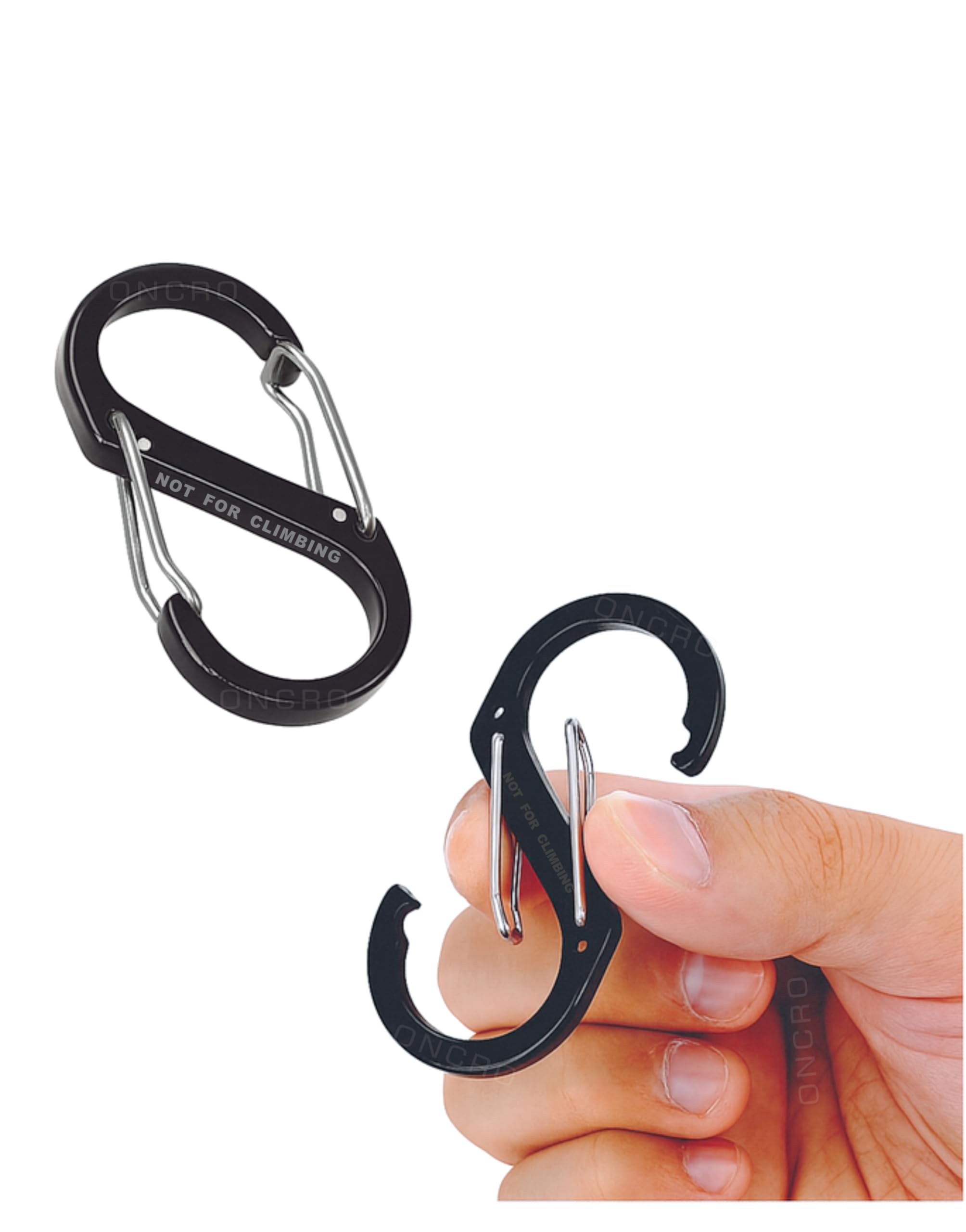 oncro® stylish lightweight carabiner clip hooks s shape dual quick release lock 2 inch 50 mm keychain spring snap backpack buckle outdoor camping cycling bike hiking fishing keyring s hooks 50mm