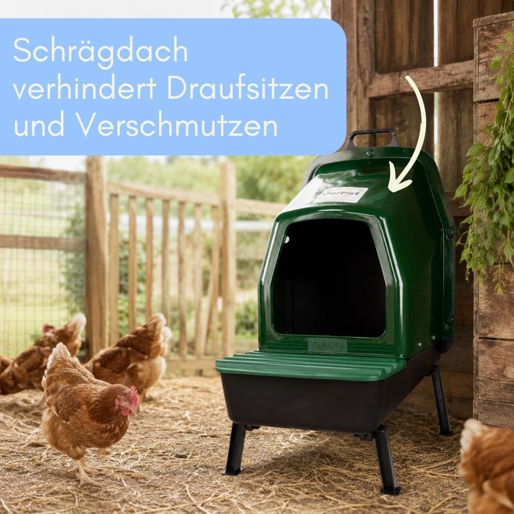 Legenester für Hühner mit Füßen Legenest Kunststoff Abrollnest mit Eierbox Hühner Zubehör Hühnerstall Hühnernest Legebox Geflügel Nistkasten Kunststoffnest Freistehend