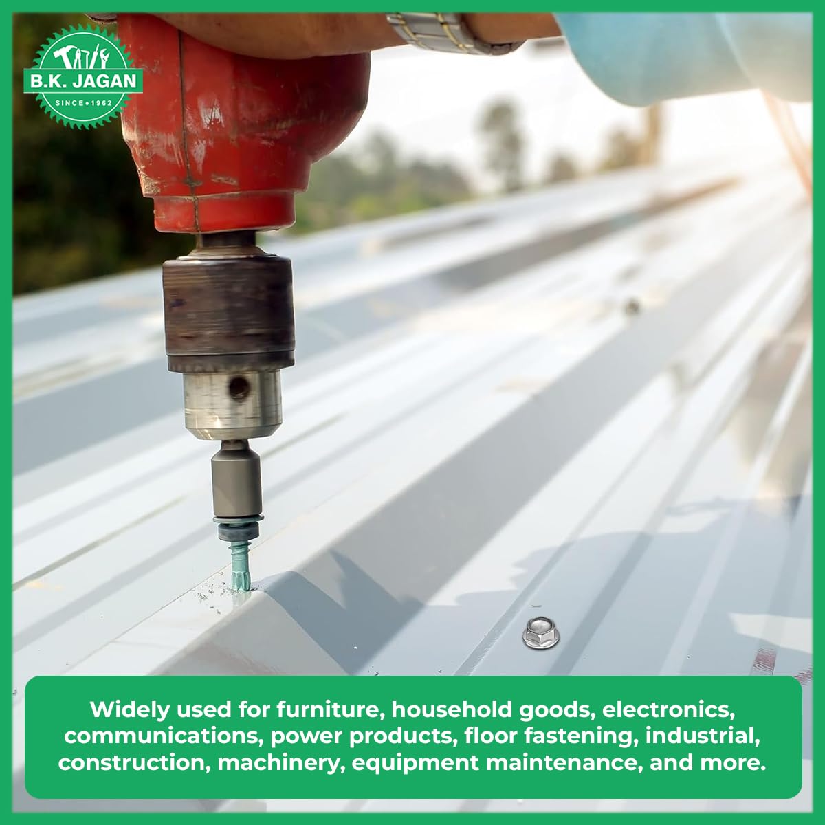 B K JAGAN & CO Hex Head Self drilling Tapping Screws Zinc Plated Carbon Screw (12x65mm, 200) - Image 5 thumbnail