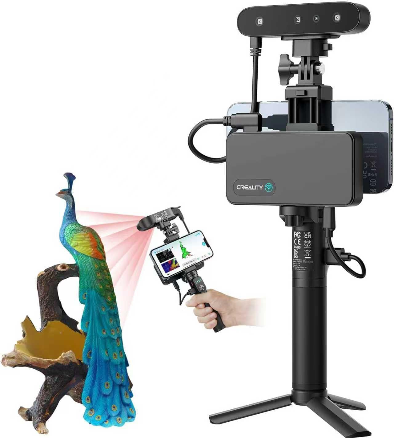 Creality Scanner 3D CR-Scan Ferret Pro pour impression 3D, scanner portable avec numérisation sans fil, suivi anti-secousses, mise à niveau rapide en couleur, précision de 0,1 mm pour téléphone iOS