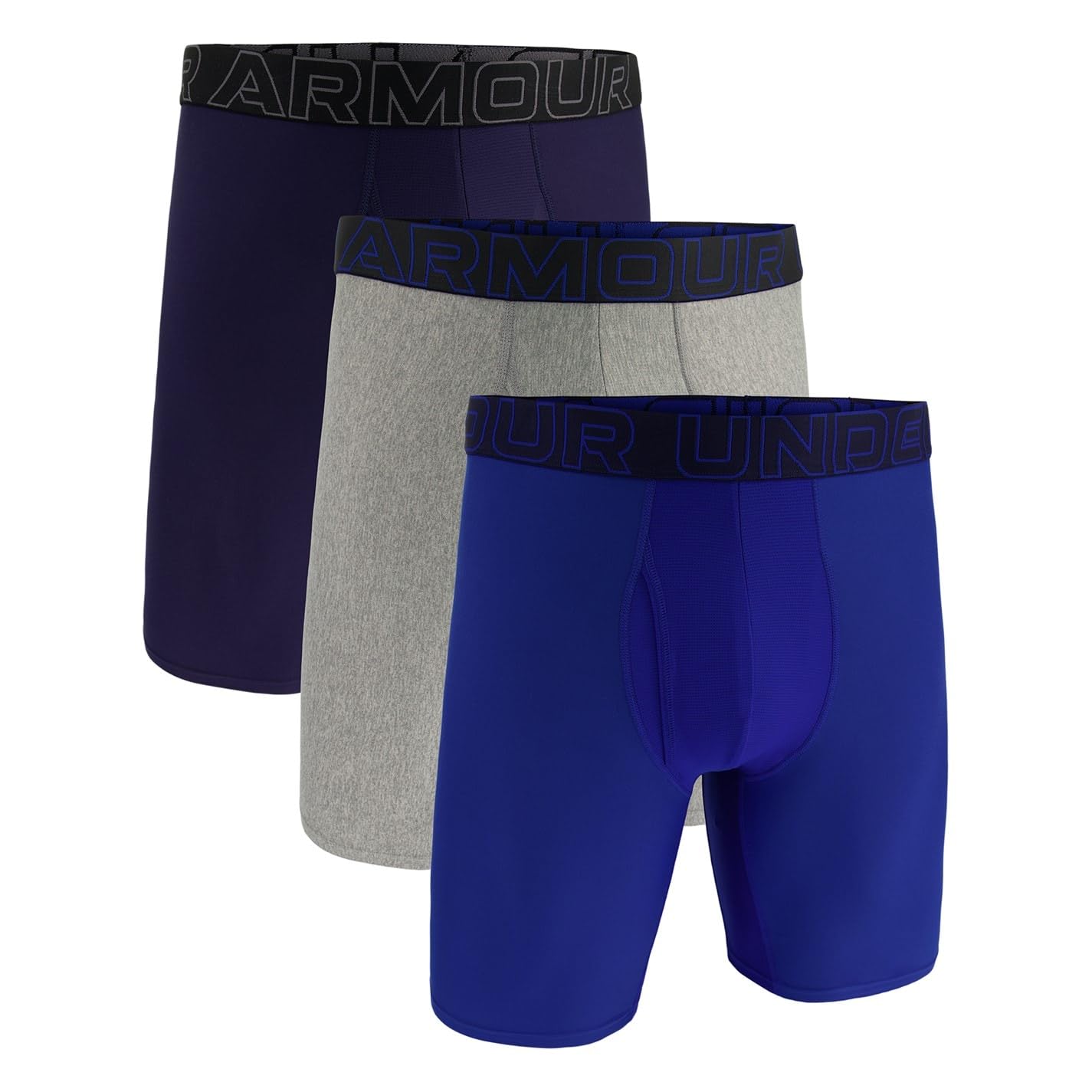 Under Armour Confezione da 3 Boxer da Uomo Tech Performance, Gamba da 23 cm – Traspiranti, assorbono Il Sudore, Morbidi, Comfort Tutto Il Giorno