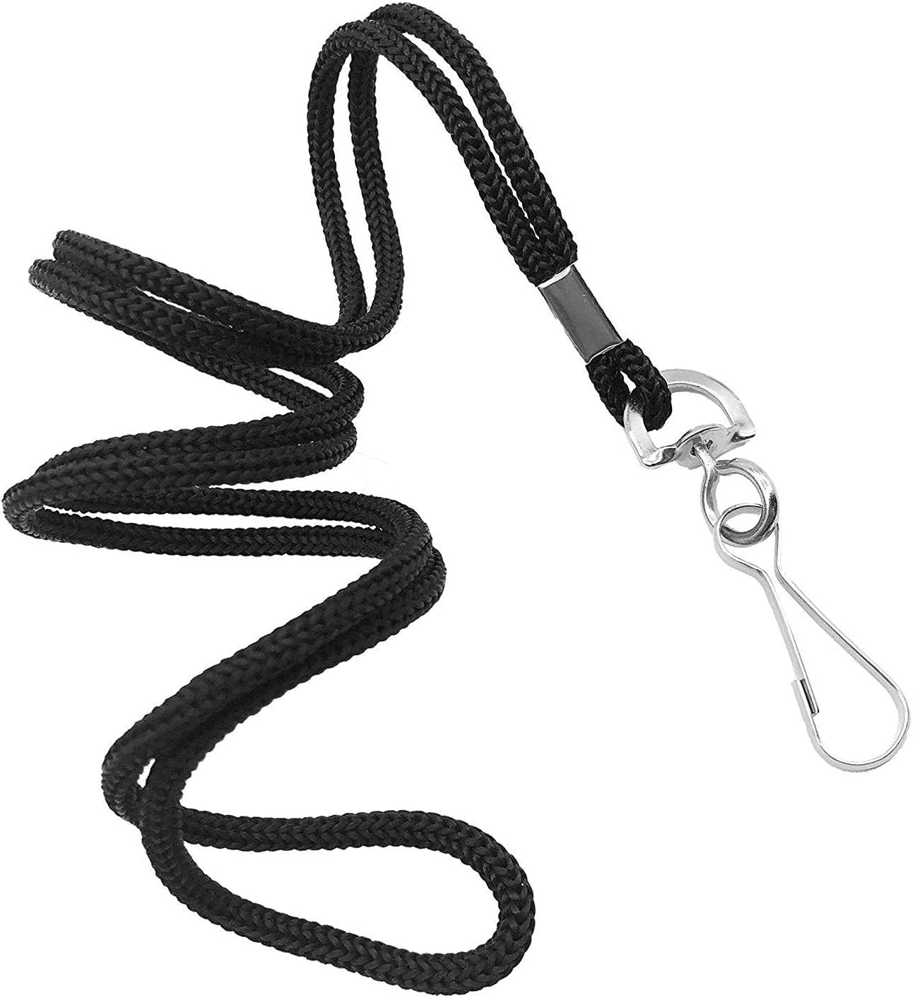 Bodno Black Round Braid Lanyard with Swivel Hook