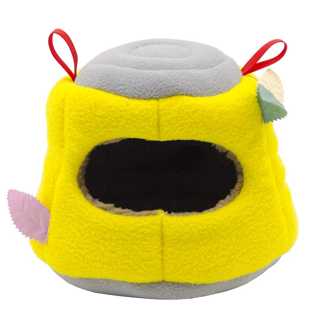 NEWFT Stump-shape Nest Plush Warm Hammock Tent Small Pet Winter Bed for Cockatiels Parakeets