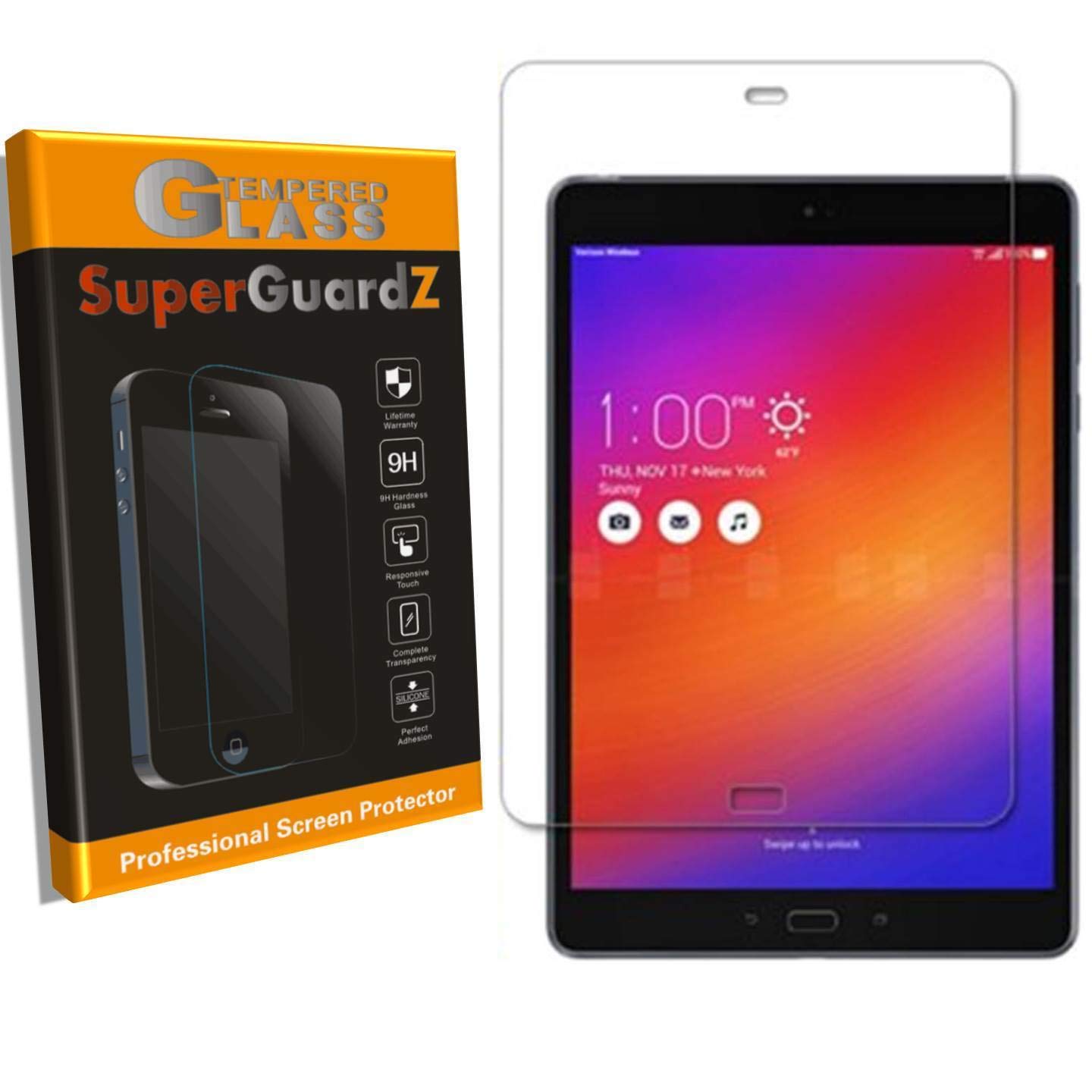[2-Pack] for Asus Zenpad Z10 Screen Protector [Tempered Glass], SuperGuardZ, 9H, 0.3mm, 2.5D Round Edge, Anti-Scratch, Anti-Bubble [Lifetime