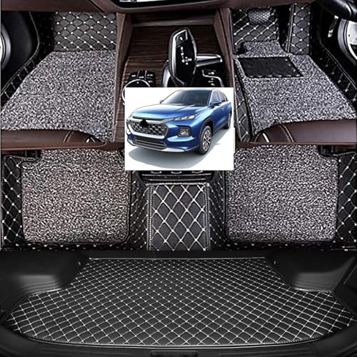 Image of Vahan Expo Premium 7D Car Mat Full Set for Grand Vitara with Boot Mat || Luxury Double-Stich 7D Car Floor Mat Complete Set || 100% Waterproof and Washable || Black