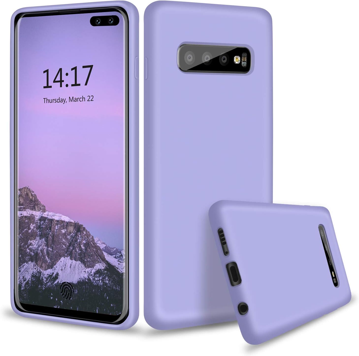 ABITKU Compatible with Galaxy S10 Plus Case, S10+ Liquid Silicone Microfiber Cloth Lining Full Body Cover with Screen & Camera Protection 6.4 inch 2019, Clove Purple