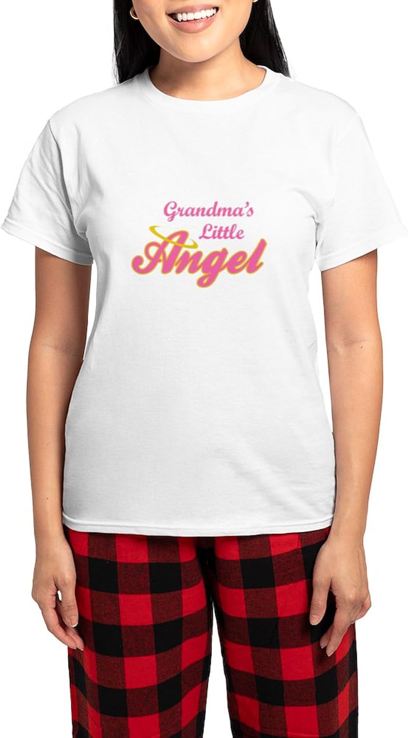 CafePress Grandmas Little Angel Pajamas Women's Novelty Cotton Pajama Set, Comfortable PJ Sleepwear
