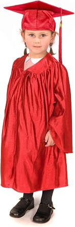 10 x Childrens graduation gowns age 3-5 and matching cap Red