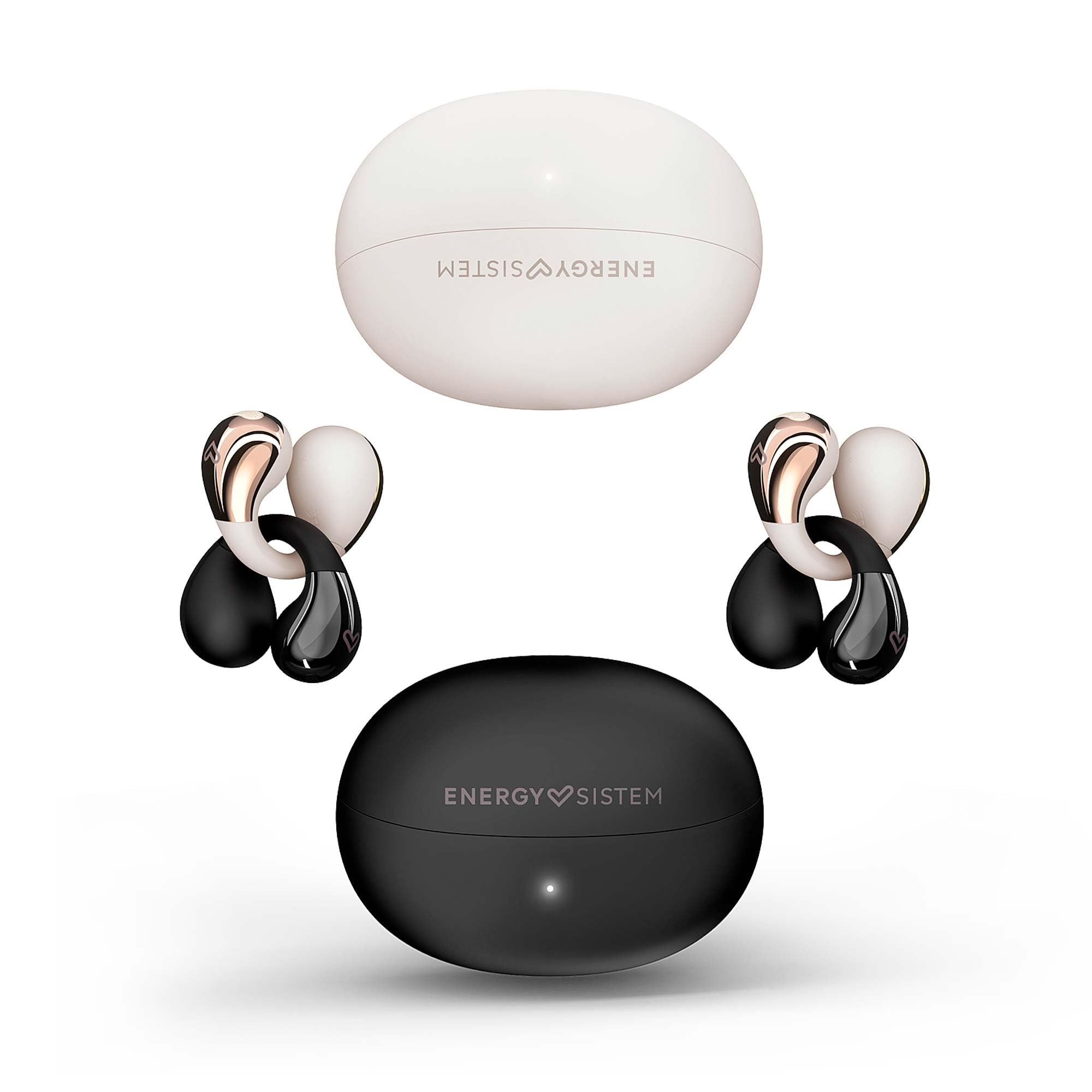 Energy Sistem CoolPods Auriculares Inalambricos Bluetooth 5.4 Deportivos Resistentes al Agua Open Sound ENC Cancelacion de Ruido en Llamadas 25H Bateria Multipoint IPX4 (Cream)