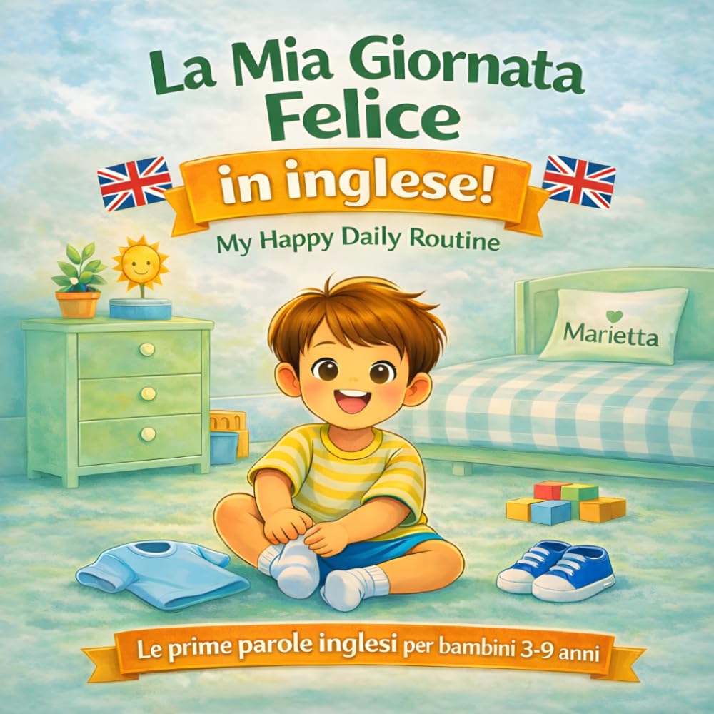 La mia giornata felice in Inglese: Le prime parole inglesi per bambini 3-9 anni (Imparare l’inglese nella routine quotidiana per bambini)