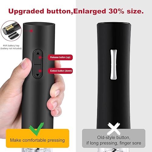 Miniatura 2 de Abrevino eléctrico, sacacorchos automático con cortador de lámina, accesorio de cocina para el hogar, accesorio de vino para amantes del vino,
