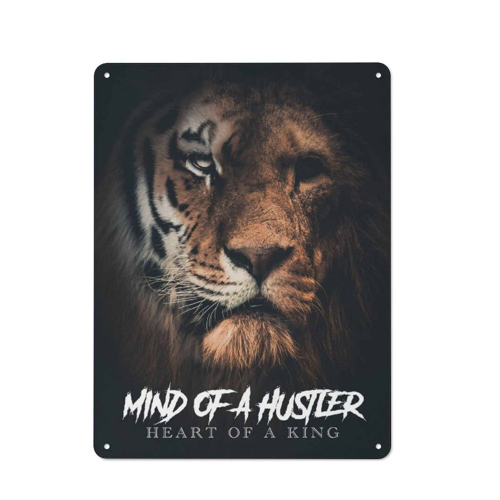 Mind of A Hustler Classic Metal Wall Decor 40x30cm, Metal Wall Plaque for Office, Study, Studio Or Hallway