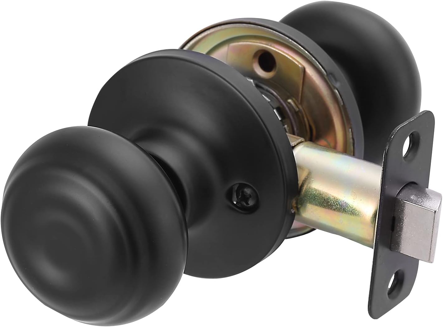Amazon Basics Closet Door Knob, Classic, Matte Black