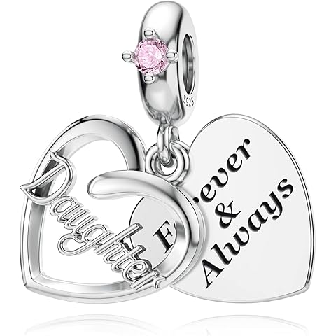 JIAYIQI Sister Mother Daughter Wife Charms Fit Charms Bracelet Necklace, 925 Sterling Silver Forever Always Love Dangle Charms for Women Birthday Mother's Day Christmas
