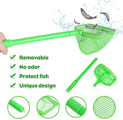 Miniatura 5 de Red de pesca, paquete de 3 redes para atrapar insectos, cangrejo, juguetes de playa, cebo flotante, mariposas, redes coloridas para niños al aire