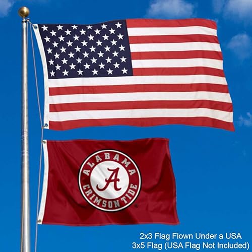 Miniatura 2 de College Flags & Banners Co. Bandera pequeña de Alabama Crimson Tide de 2 x 3 pies