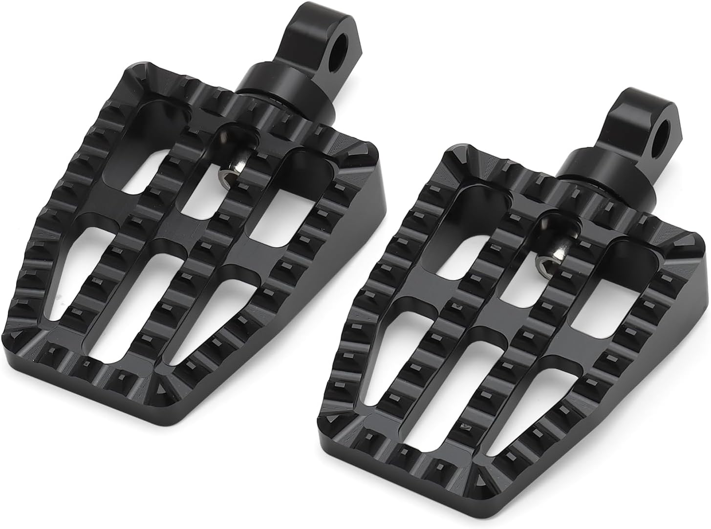 Wide Foot Pegs Footrest MX Mini Floorboards Chopper Bobber Style Pedals for Harley Dyna Street Bob Fat Boy Sportster 883 Touring Road King Street Glide (Black, Small)