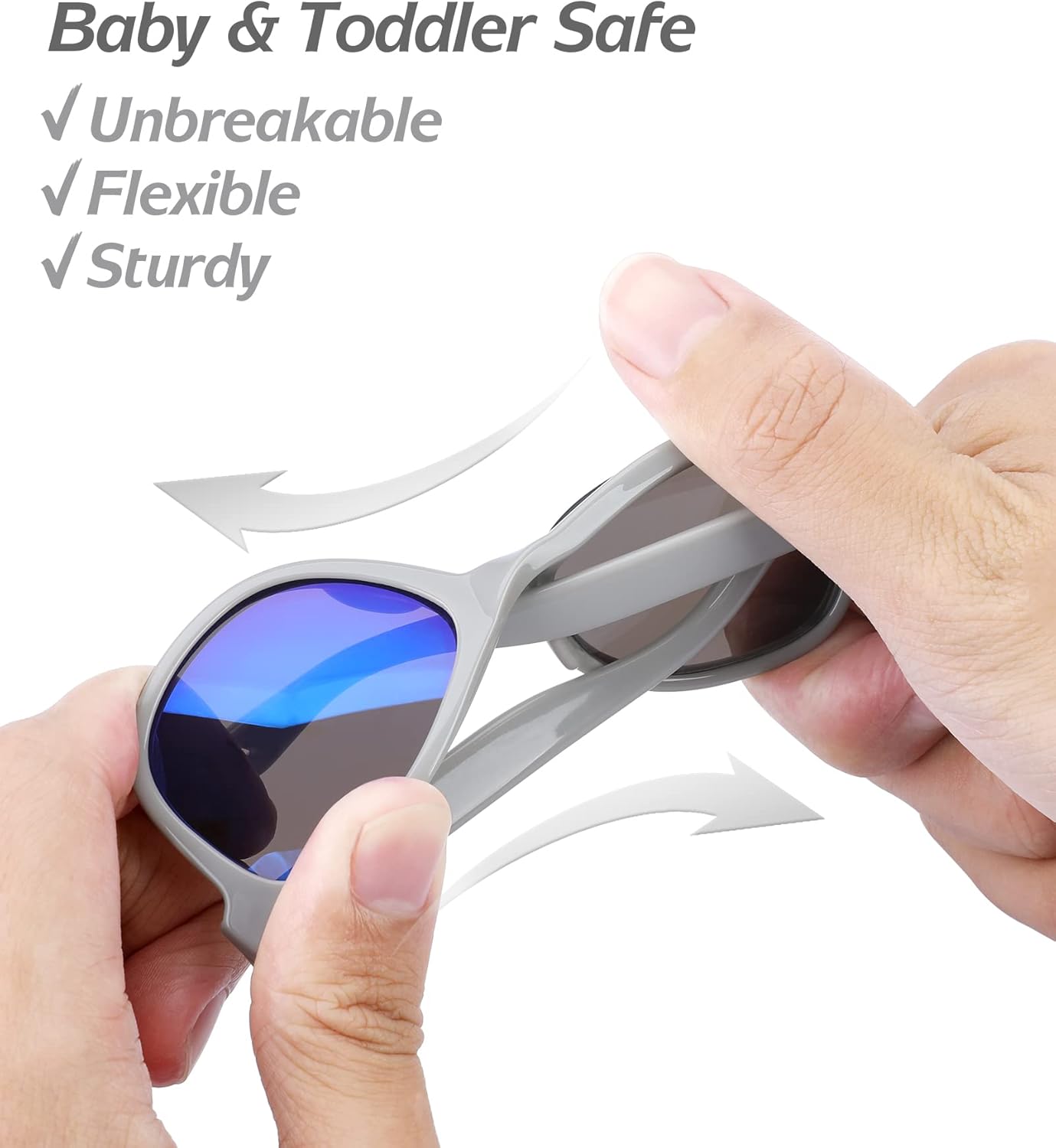 Baby Sunglasses - 100% UV Proof Sunglasses for Baby, Toddler, Kids - Ages 0-2 Years - Case and Pouch included - Image 3