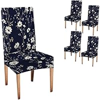 Vista 32 de CAPSCEOLL Fundas para Sillas De Comedor 4, Funda elástica para silla de comedor, lavable de elastano, fundas para sillas Parsons de cocina, Fundas