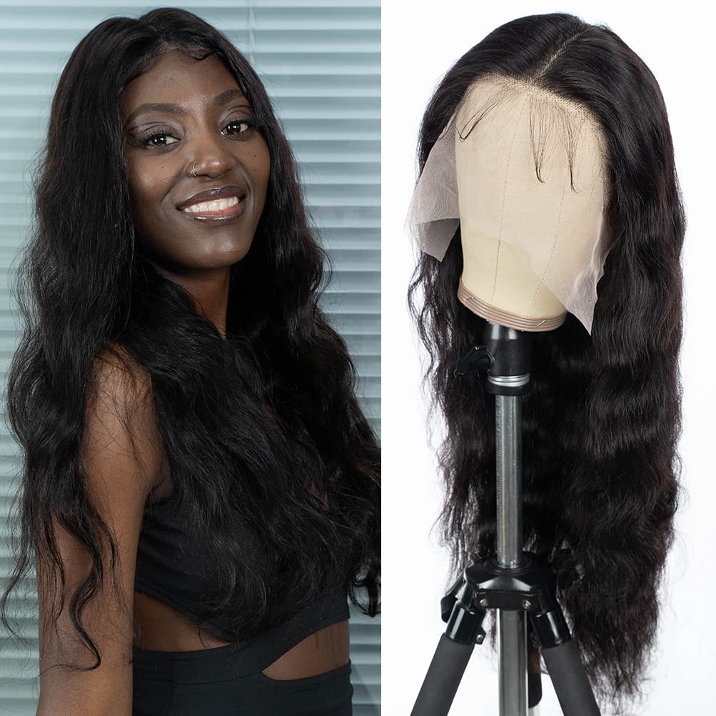 Style Icon13 x 4 Body Wave Lace Frontal Wigs 26" Human Hair Free Part 3D Lace Frontal Wigs for Women 100% Unprocessed Human Hair Wigs with Baby Hair 150% Density (BW 26 INCHES, NATURAL)