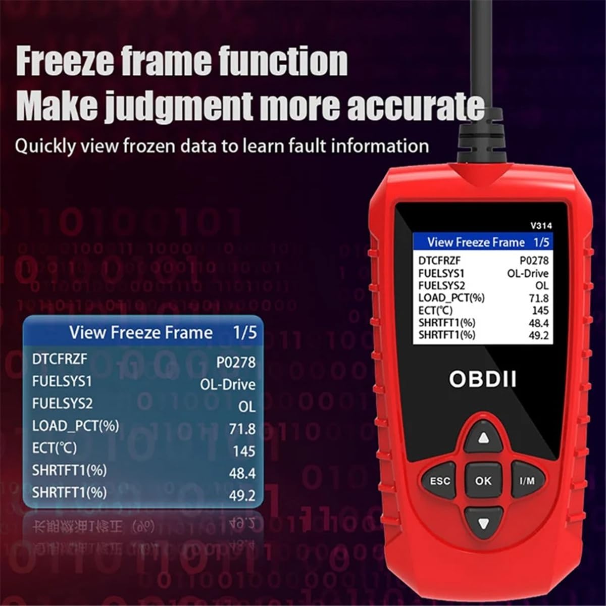 V314 Detector de fallos automotrices de diagnóstico automotriz Tarjeta de lectura de código a bordo Obd2 Detector de batería Instrumento de diagnóstico de limpieza de código