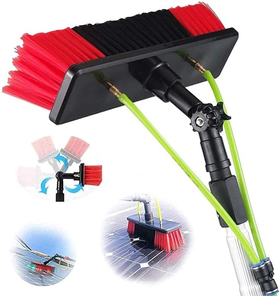 Glazenwassende paal Met water gevoede telescopische borstel Uitschuifbare reiniger Serre dak