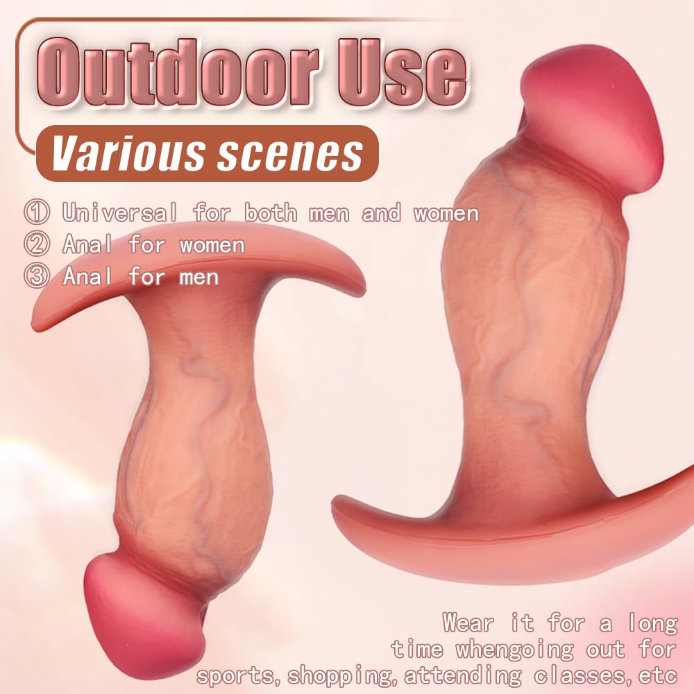 Gienocy Realistic Big Glans AnalDildos, Silicone Anal Plugs Butt Plug Analplug Dildo Prostate Massage G-spot Stimulator Anal Games Trainer Adult Sex Toys for Beginner Advanced Players Outdoor Use (): L
