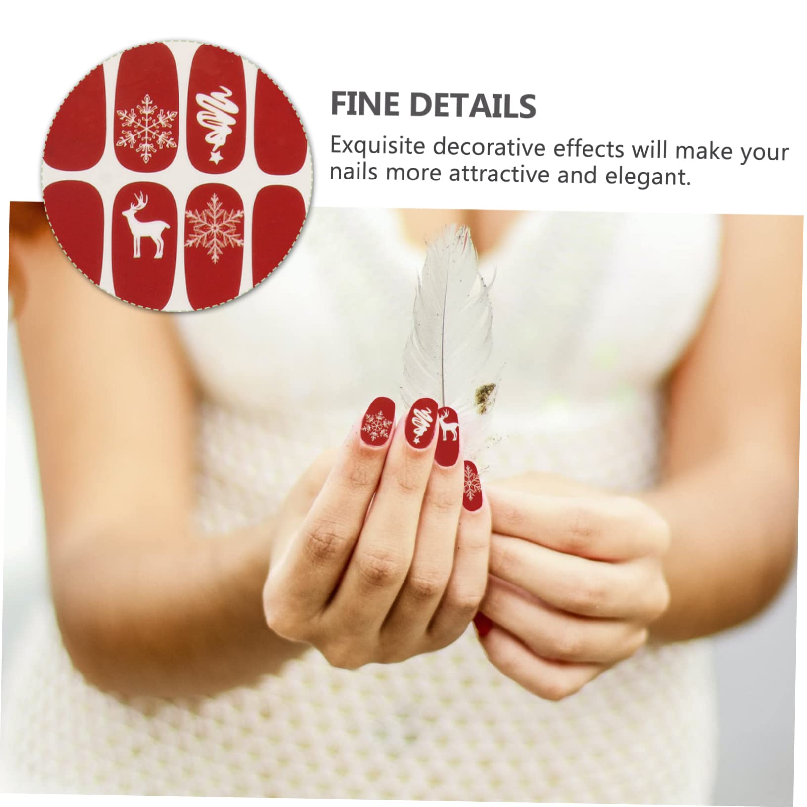 FRCOLOR 2 Set Adesivi Per Unghie Natalizi Adesivi Unghie Natale Per ie Natale Per Smalto Natalizi Decorazioni Per ie Adesivo Per ie Carta 15 Fogli * 2