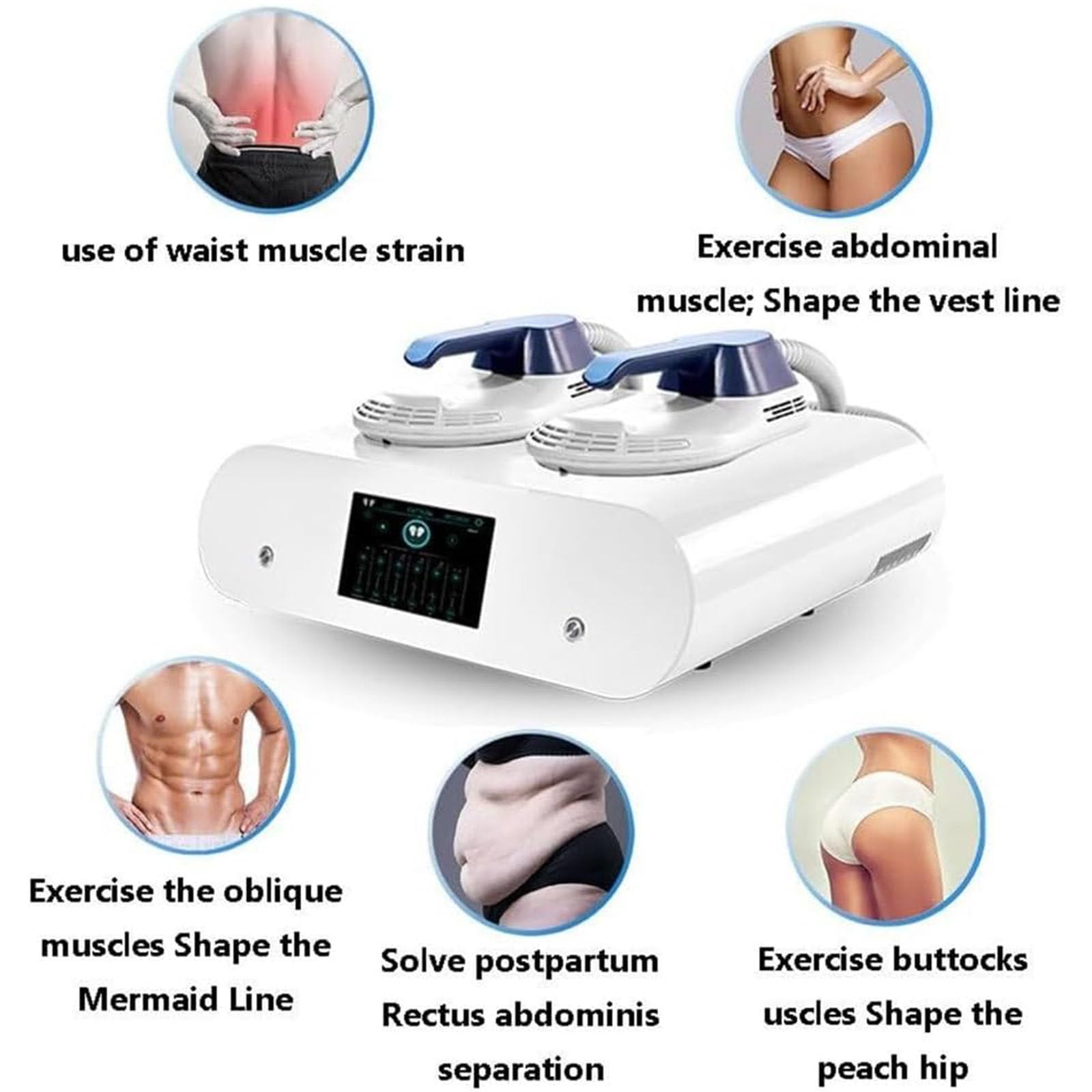 Macchina Professionale per Modellare Il Corpo E Sviluppare I Muscoli, Stimolatore Muscolare Magnetico Elettrico con RF per Addome, Braccia, Gambe E Glutei, Tonificatore Addominali WithoutRF