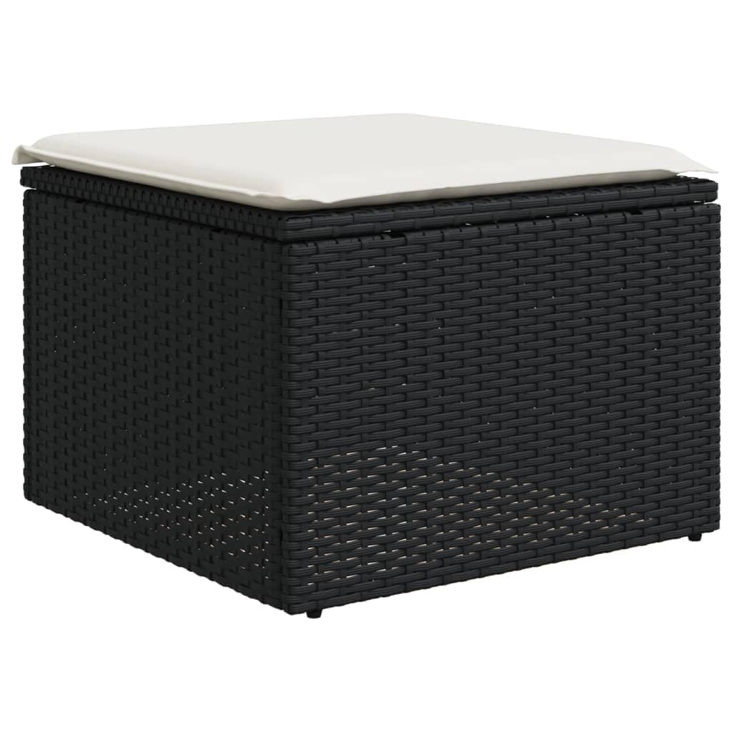 LAPOOH Set de Comedor de jardín 7 pzas y Cojines ratán sintético Negro, Conjunto Mesa Y Sillas Jardin, Mesa Y Sillas Terraza, Muebles Jardin Exterior, Conjuntos De Muebles De Jardín - 3224684