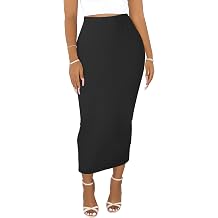 Sexy Maxi Skirt for Women, Stretch Thicken High Waist Floral Print Pencil Long Bodycon Skirts Back Split