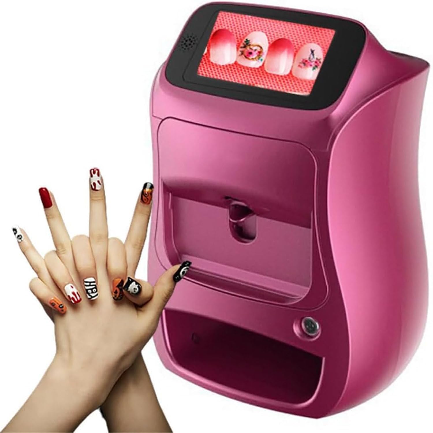 Macchina per stampante per unghie 3D, stampante digitale wireless per unghie con oltre 800 disegni, stampa veloce negli anni '30, supporto WiFi/fai-da-te/USB, stampante automatica per unghie purple