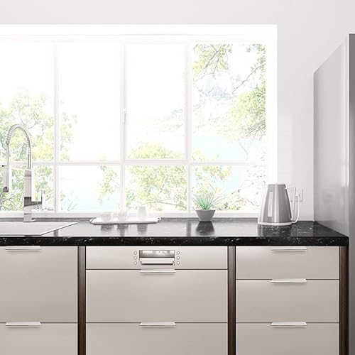 Miniatura 6 de Rergy Paquete de 10 tiradores negros para gabinetes de cocina, tiradores de borde de gabinete de tocador, tiradores de dedo de gabinete de 5