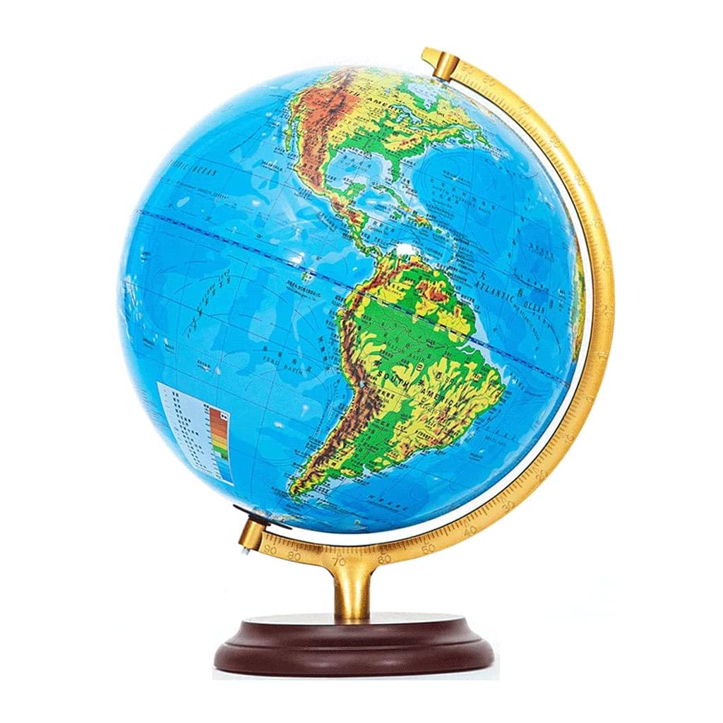 Gpdnbieu World Globe Elegant Retro Globe Light Up Glow Led With Stand Blue Desktop Political Night Clear Text Marking