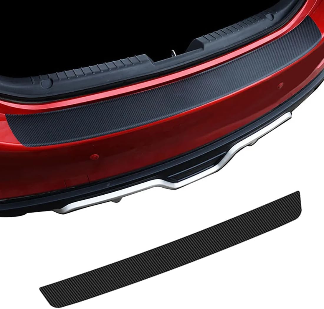 Car Rear Bumper Protector Trunk Door Entry Guards for 2016-2021 Civic 10th 4-Door Sedan Gen, Carbon Fiber Sticker Trunk Door Sill Protection Strip, Accessory Trim Cover,41×3.54 in