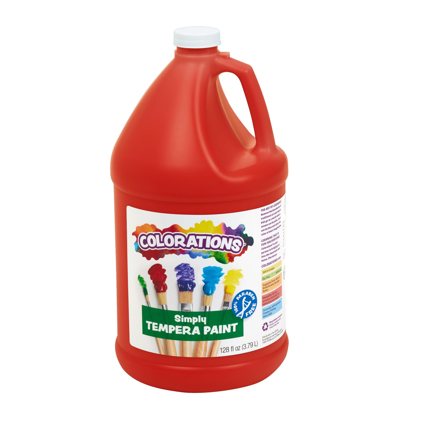 Colorations Tempera Paint, Gallon Size, Red, Non Toxic, Vibrant, Bold, Kids Paint, Craft, Hobby, Fun, Art Supplies (Item # GSTRE)