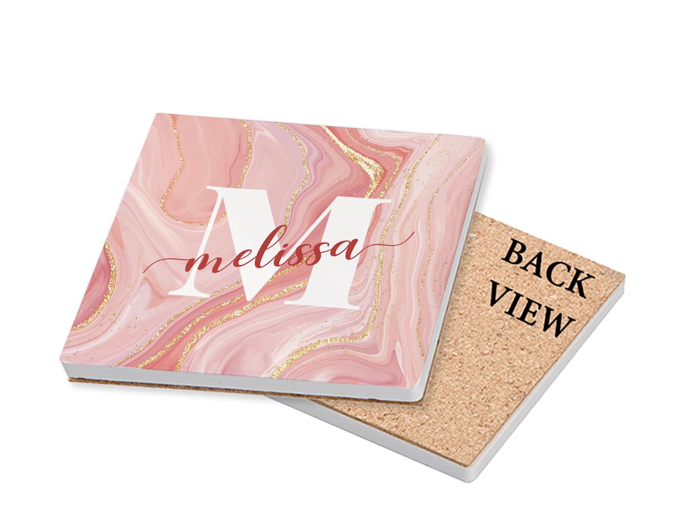 Personalised Alphabet Coaster, Letter Coaster, Initial With Name, Tableware, Coffee, Tea, Drink Coaster. (Square Ceramic Coaster)