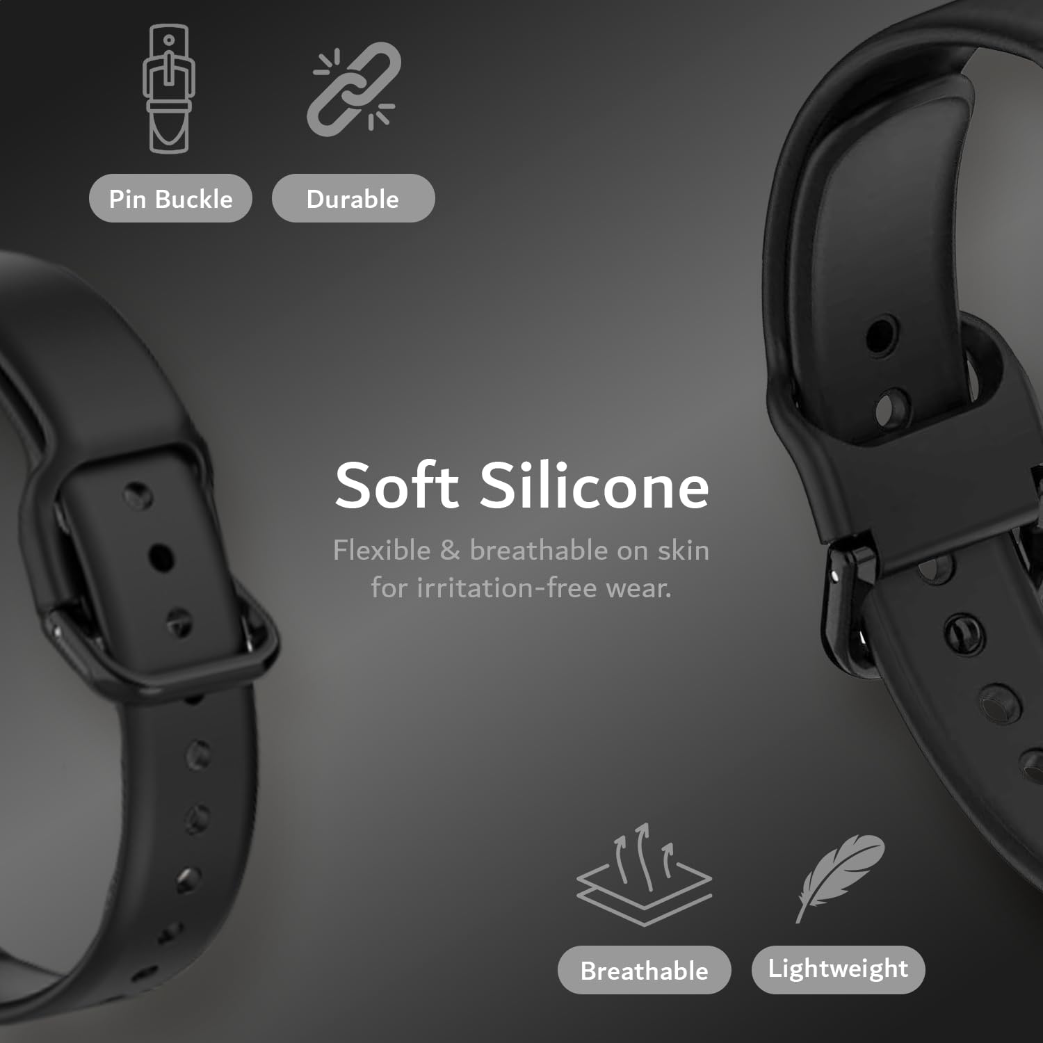 TUDIA Étui en PC à clipser avec Bracelet réglable en silicone pour enregistreur PLAUD NotePin AI