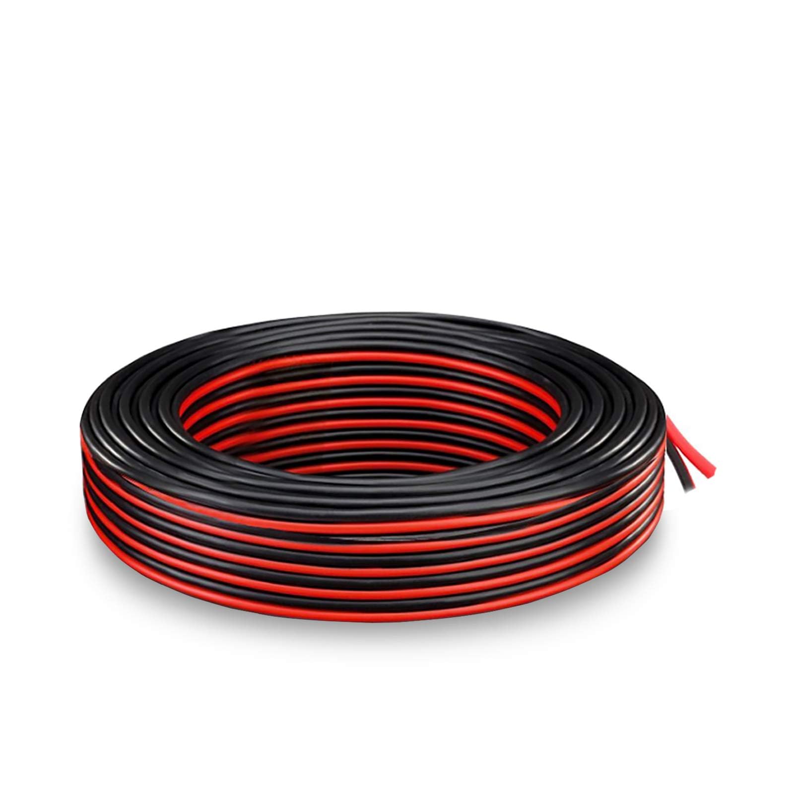 Brightfour 18 Gauge Wire, 70ft, 18 AWG Stranded, Red and Black, Copper, LED Strips, Automotive, Boat Wiring